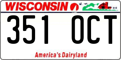 WI license plate 351OCT