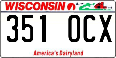 WI license plate 351OCX