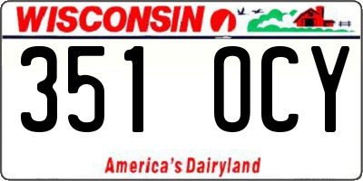WI license plate 351OCY