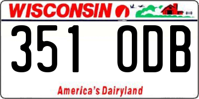 WI license plate 351ODB