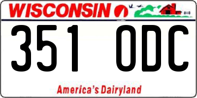 WI license plate 351ODC