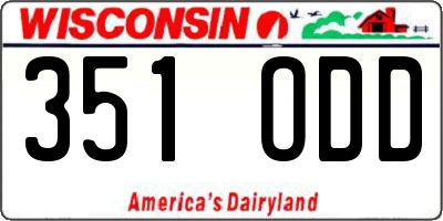 WI license plate 351ODD