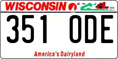 WI license plate 351ODE