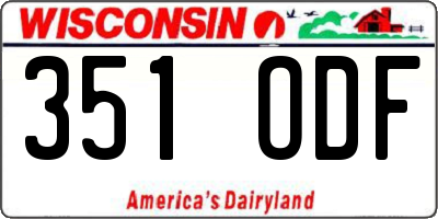 WI license plate 351ODF