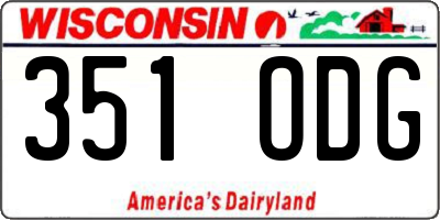 WI license plate 351ODG
