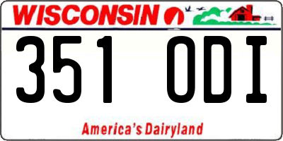 WI license plate 351ODI