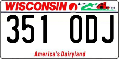 WI license plate 351ODJ