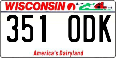 WI license plate 351ODK