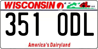 WI license plate 351ODL