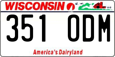WI license plate 351ODM