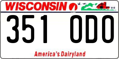 WI license plate 351ODO