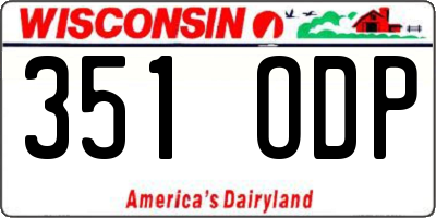 WI license plate 351ODP