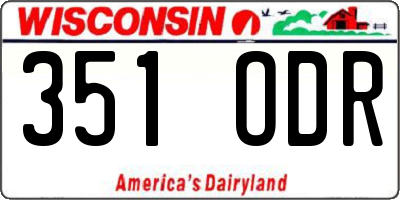 WI license plate 351ODR