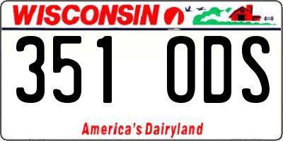 WI license plate 351ODS