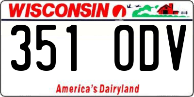WI license plate 351ODV