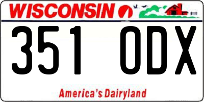 WI license plate 351ODX