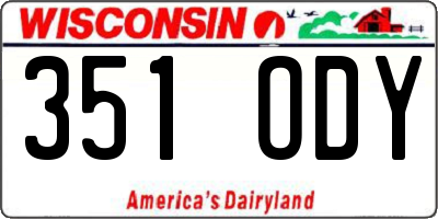 WI license plate 351ODY