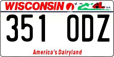 WI license plate 351ODZ