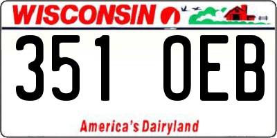 WI license plate 351OEB