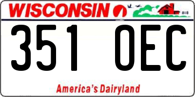 WI license plate 351OEC