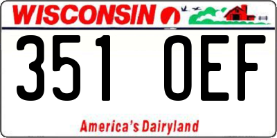 WI license plate 351OEF