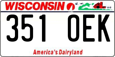 WI license plate 351OEK