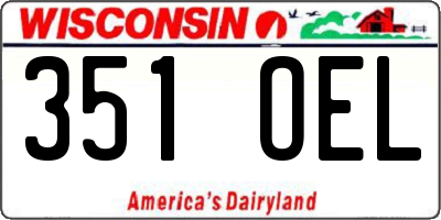WI license plate 351OEL