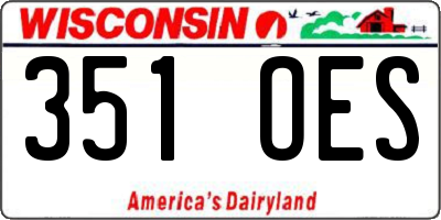 WI license plate 351OES