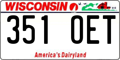 WI license plate 351OET