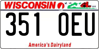 WI license plate 351OEU