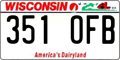 WI license plate 351OFB