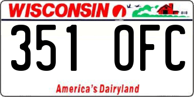 WI license plate 351OFC