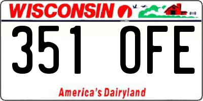 WI license plate 351OFE