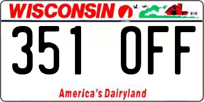 WI license plate 351OFF