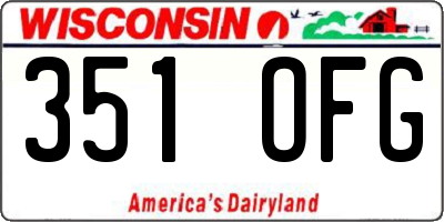 WI license plate 351OFG