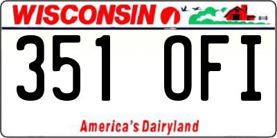 WI license plate 351OFI