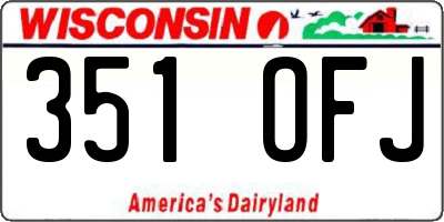 WI license plate 351OFJ