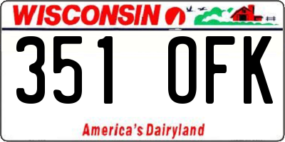 WI license plate 351OFK