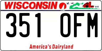 WI license plate 351OFM