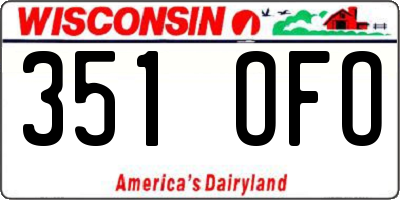 WI license plate 351OFO