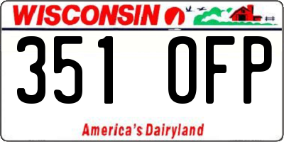WI license plate 351OFP