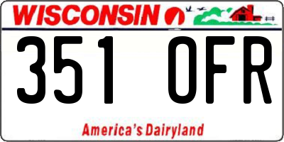 WI license plate 351OFR