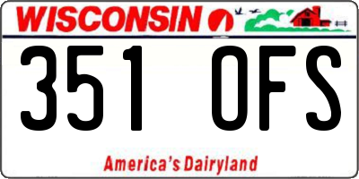 WI license plate 351OFS