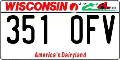 WI license plate 351OFV