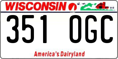 WI license plate 351OGC