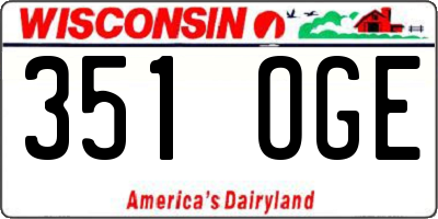 WI license plate 351OGE