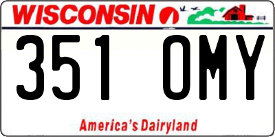 WI license plate 351OMY