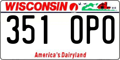 WI license plate 351OPO