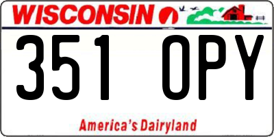 WI license plate 351OPY
