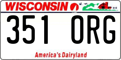 WI license plate 351ORG